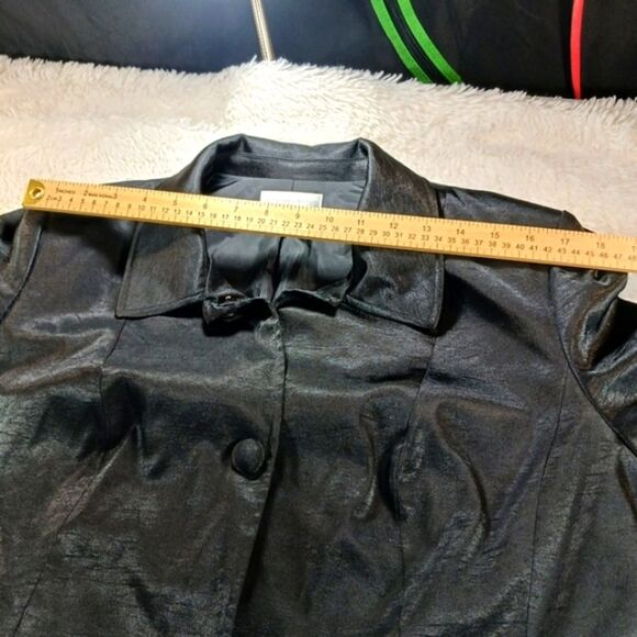 Worthington Structured Silky Duster. Black. Button Down. Lined Lightweight. XL. - Picture 9 of 13